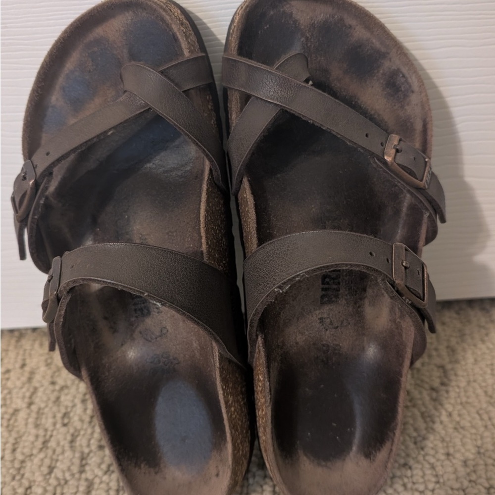 Birkenstock Dark Brown Leather Sandals 36